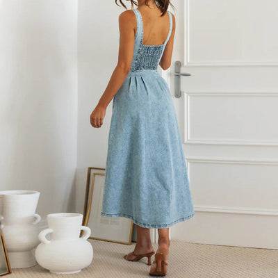 Valeska | Stilvolles Denim-Knopfleisten-Kleid