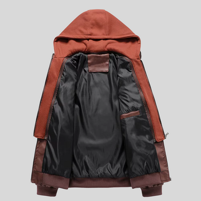 BARI™ | LEDERJACKE MIT ABNEHMBARER KAPUZE