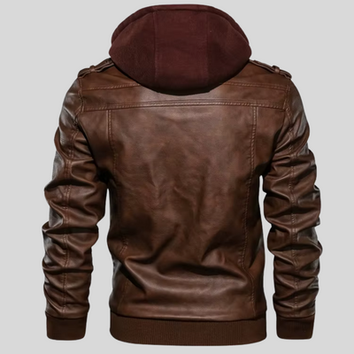 BARI™ | LEDERJACKE MIT ABNEHMBARER KAPUZE