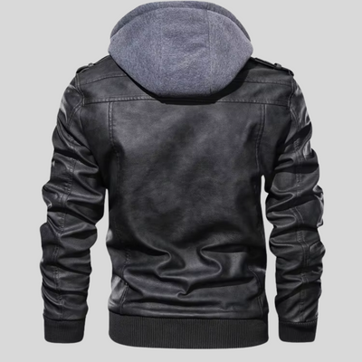 BARI™ | LEDERJACKE MIT ABNEHMBARER KAPUZE