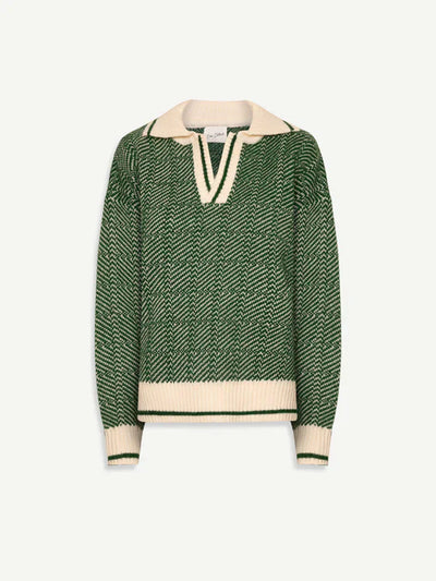 EMILIA™ | DER GRÜNE V-AUSSCHNITT-PULLOVER