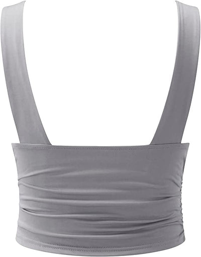 Damen Sommertop mit V-Ausschnitt – Breite Träger & Stretch-Komfort