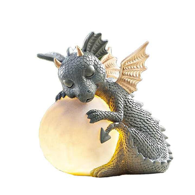 Gartenstatue - Draconis - Solarbeleuchtung - Harz-Drachenstatue Lampe