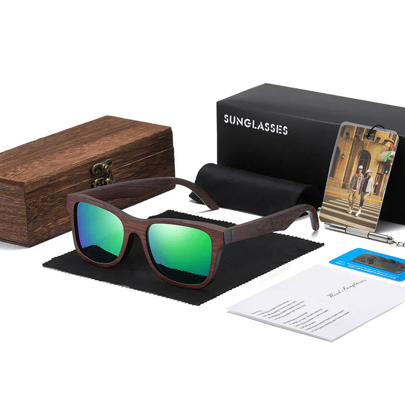 Retro Holzmaserung Sonnenbrillen