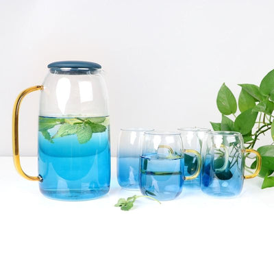 Blau Ombre Glas Krug Set