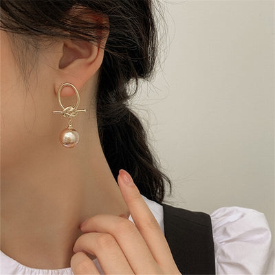 Kylie - Vintage Perlen Creolen in Gold