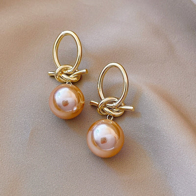 Kylie - Vintage Perlen Creolen in Gold