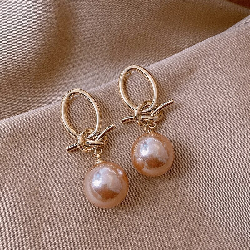 Kylie - Vintage Perlen Creolen in Gold