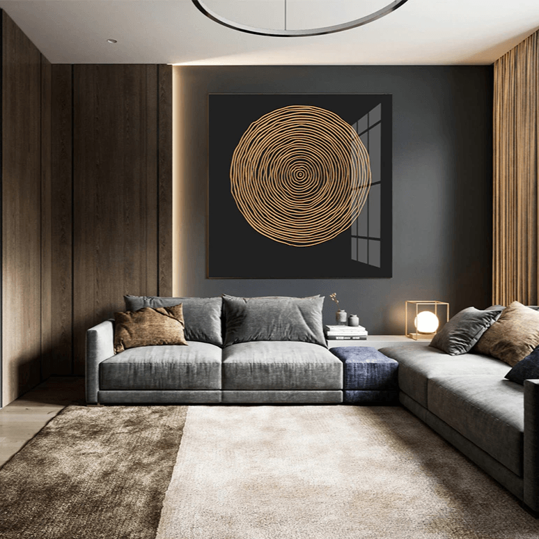 Abstrakte Nordische Goldene Leinwand