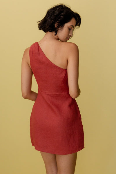 Damen-Minikleid - One-Shoulder - Sommer-Design