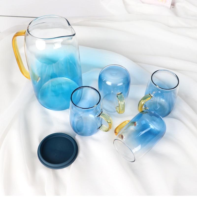 Blau Ombre Glas Krug Set