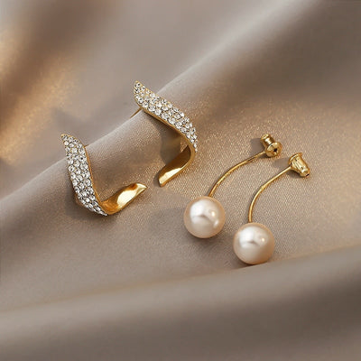 Kimberly - Vintage Perlenohrringe in Gold