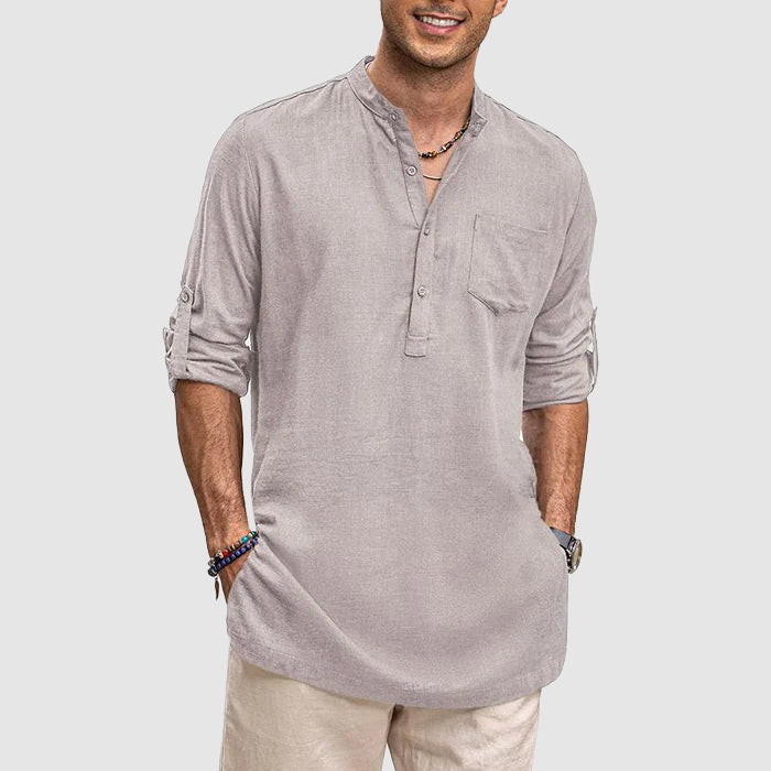 Luxuriöses Strand-Henley-Shirt
