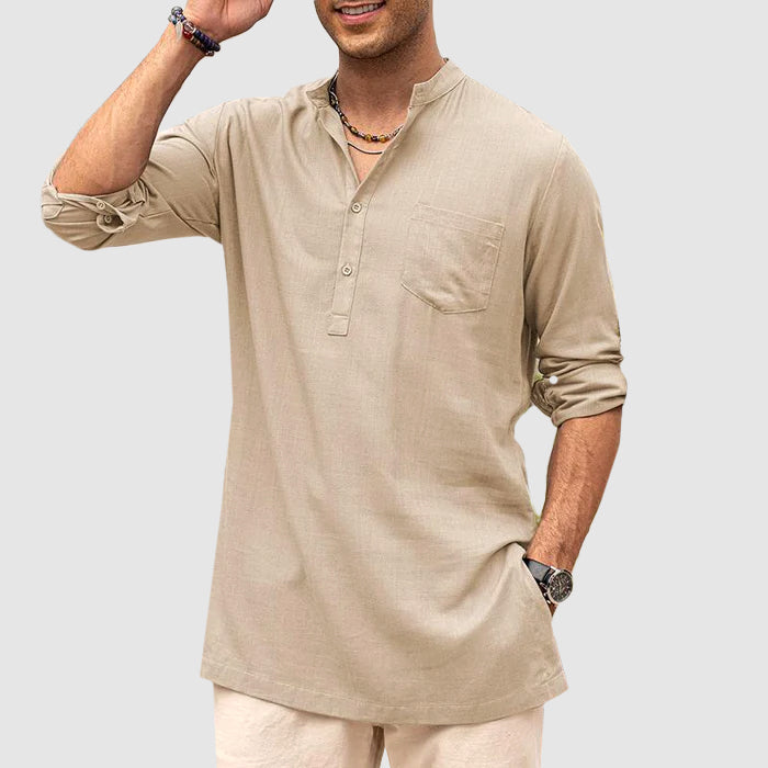 Luxuriöses Strand-Henley-Shirt