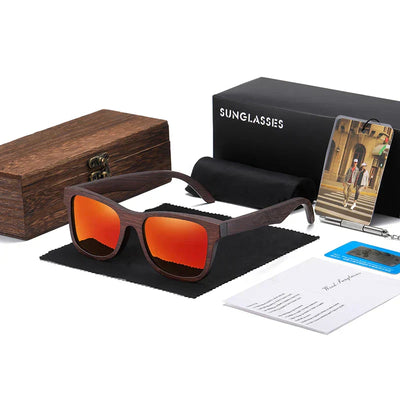 Retro Holzmaserung Sonnenbrillen