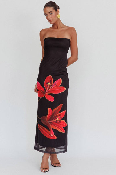 Eva - Strapless Blümchenkleid