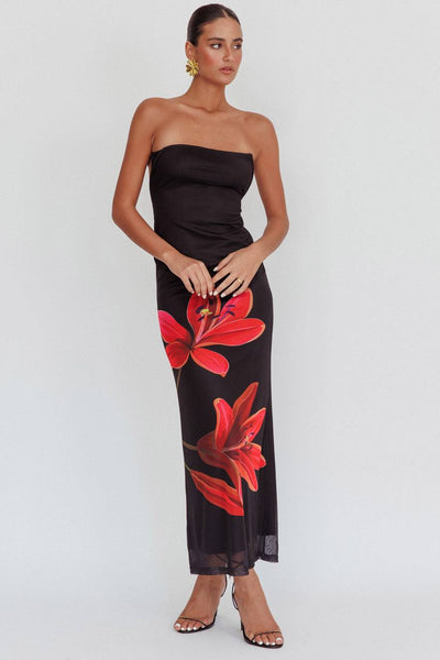 Eva - Strapless Blümchenkleid