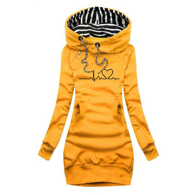 Adelinde | Bedrucktes Pulloverkleid Heartbeat
