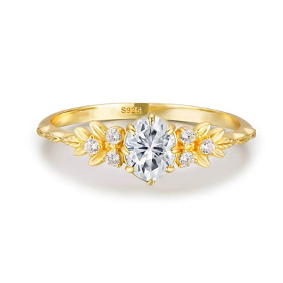 Eleganter vergoldeter Baumblatt-Ring