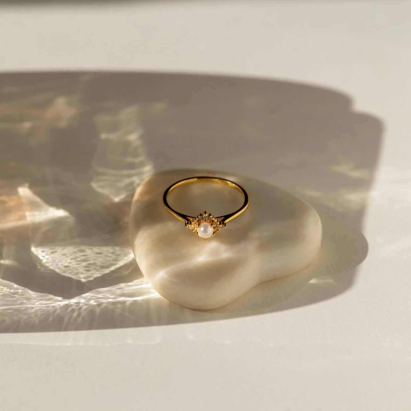 Gold Süßwasserperlenring