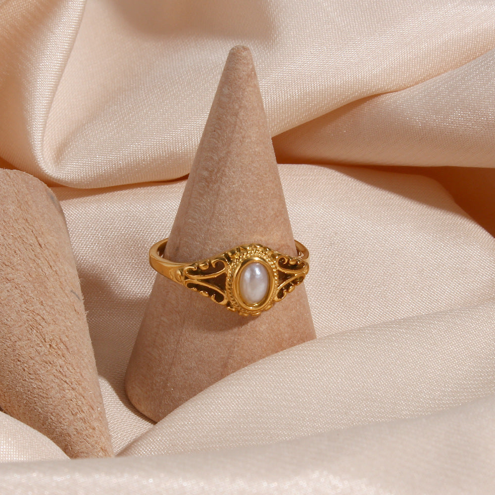 Vintage Prinzenring mit einer natürlichen Perle
