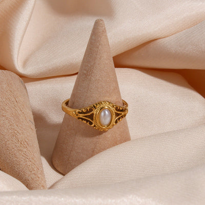 Vintage Prinzenring mit einer natürlichen Perle
