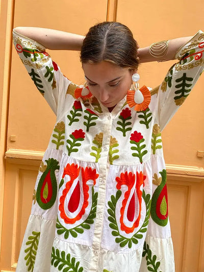 FLORENTINA I BEDRUCKTES MAXIKLEID