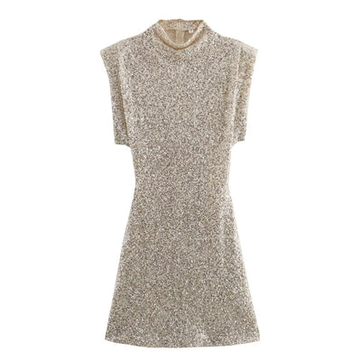 Damen Glamour Kleid – Satinoptik – Ärmellos – Eleganter Schnitt – Für Abendanlässe