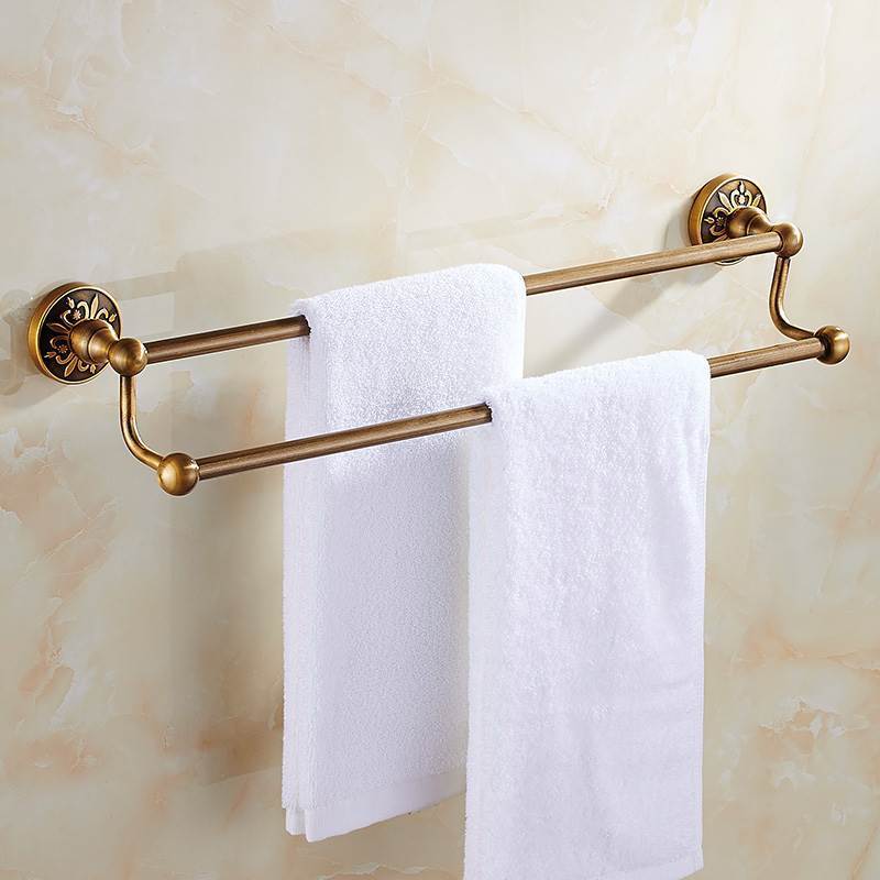 Antikes Bronze Badezimmerzubehör Set – Handtuchhalter, Toilettenpapierhalter, Bürstenhalter | Platzsparende Aluminium Badaccessoires
