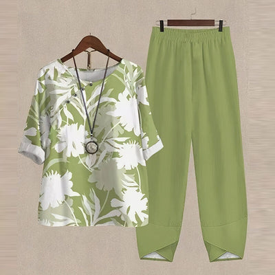 Rose™ - Müheloses Schick Shirt- und Hosen-Set