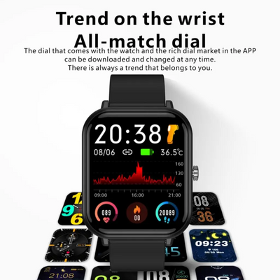 2024 Blutdruckmonitor Handgelenk Sport Wasserdichte Blutdruck Smartwatch für Android iOS
