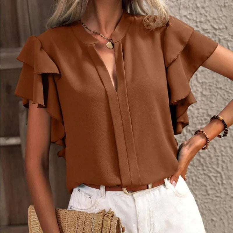 Aderyn | Schicke Bluse mit eleganten Rüschenärmeln