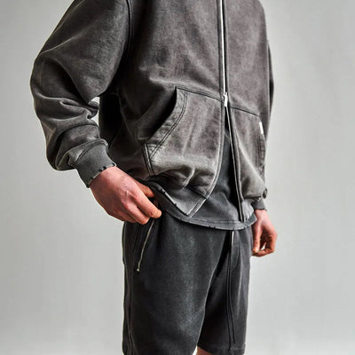 GEWASCHENER HOODIE MIT REISSVERSCHLUSS