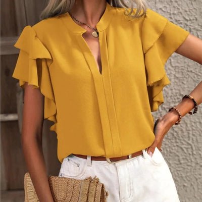 Aderyn | Schicke Bluse mit eleganten Rüschenärmeln
