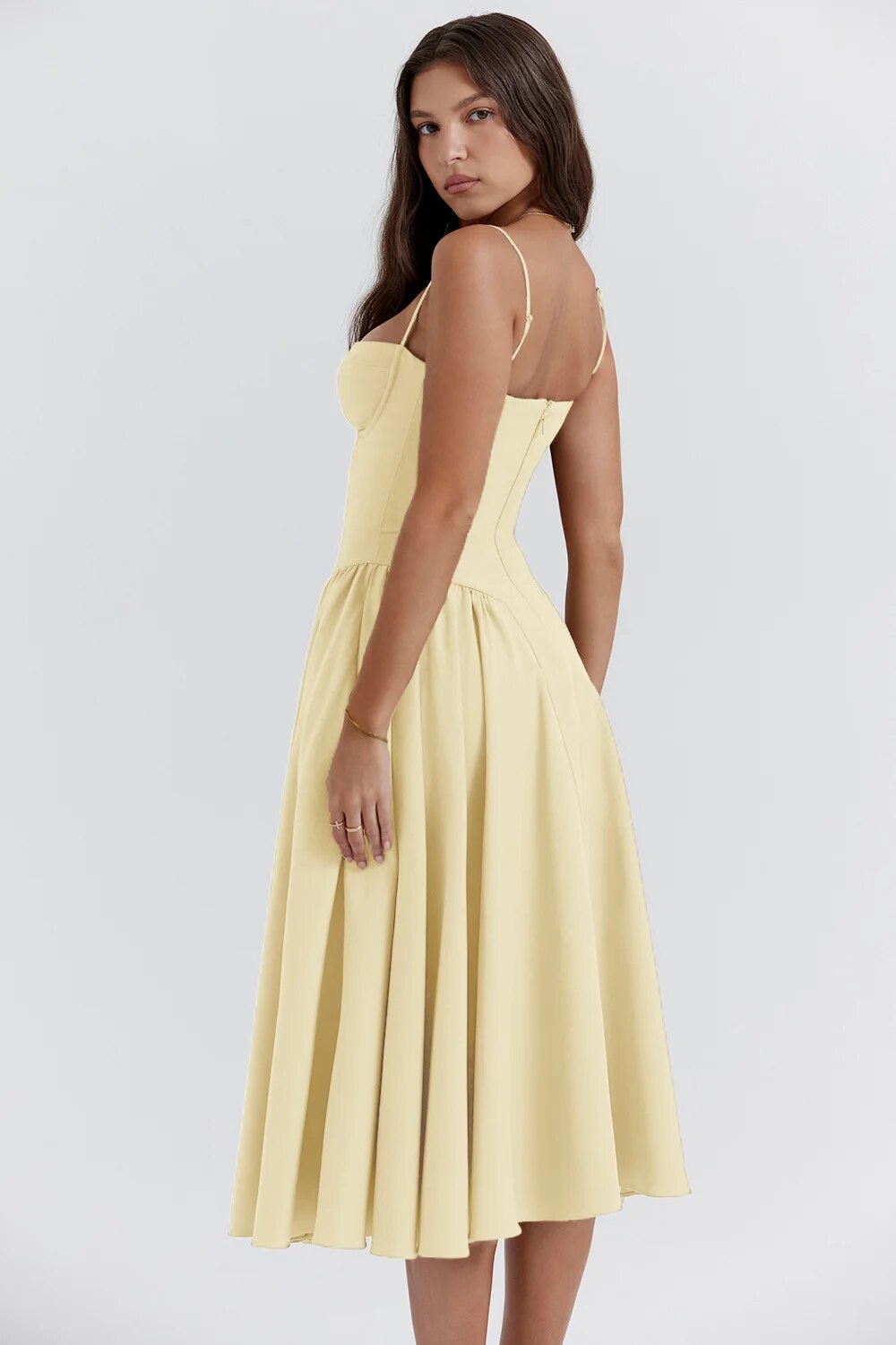 Bärbel | Ärmelloses Midikleid mit Korsettschnitt