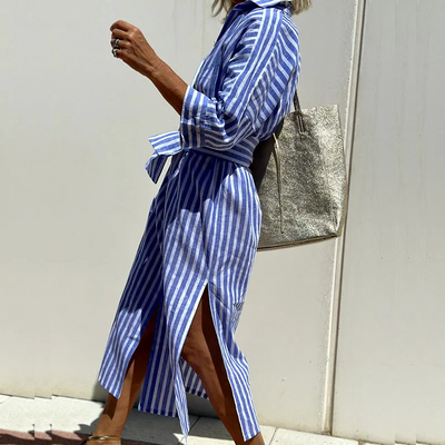 Paloma - elegant striped shirt dress