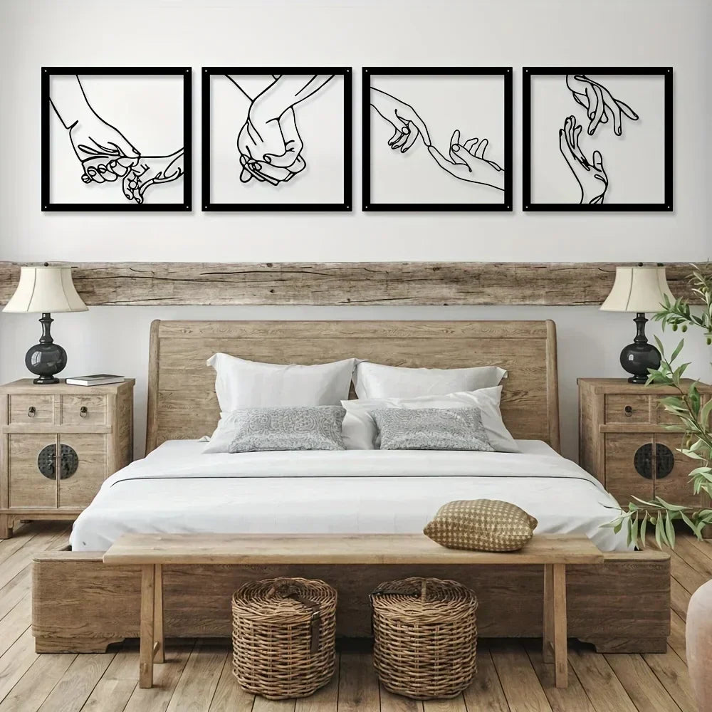 Umarmende Hände Metall Wandkunst