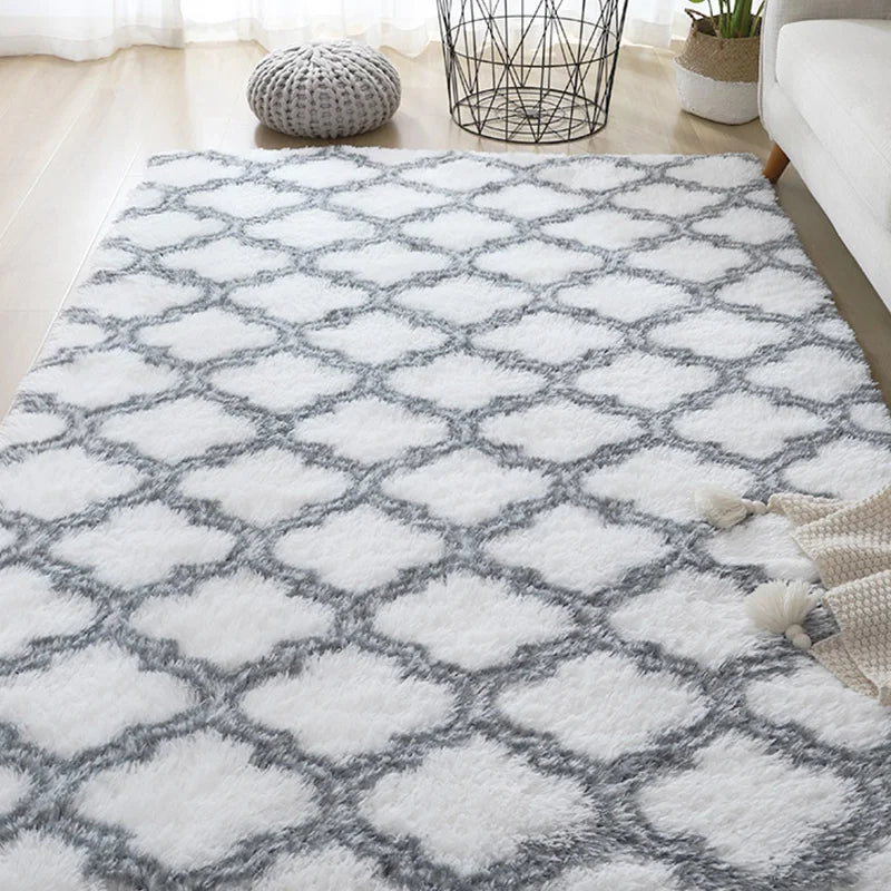 Sara Plüsch Nordic Lounge Teppich für Wohnzimmer & Schlafzimmer - Weich, Gemütlich und Modernes Wohndekor