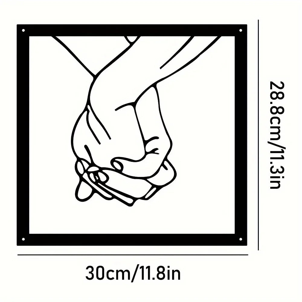 Umarmende Hände Metall Wandkunst