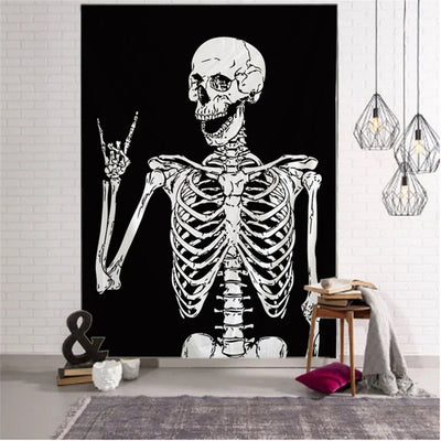 Schädel Hochzeits Tarot Wandteppich