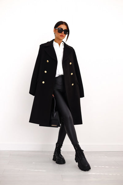 Eleganter Damen Winter-Trenchcoat – Reverskragen & Doppelreiher – Warm