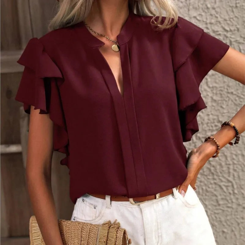 Aderyn | Schicke Bluse mit eleganten Rüschenärmeln