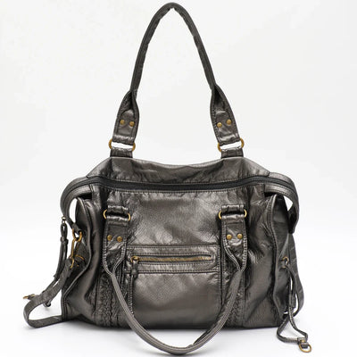 Vintage Vegan Schultertasche – Elegante Damen Crossbody Bag aus Eco-Leder