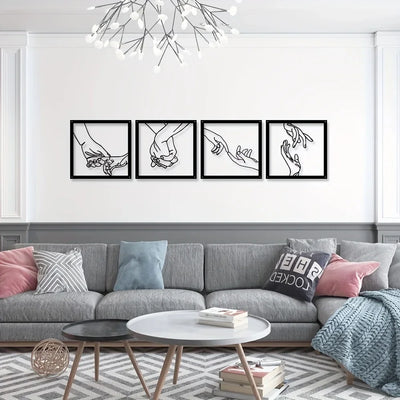Umarmende Hände Metall Wandkunst