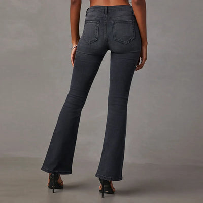 Schicke Bootcut-Jeans mit niedriger Taille