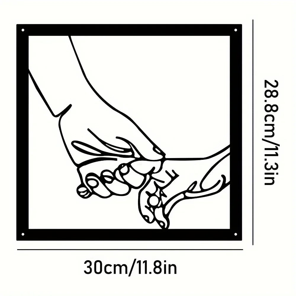 Umarmende Hände Metall Wandkunst