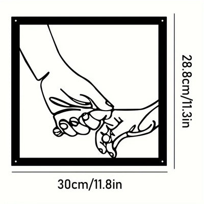 Umarmende Hände Metall Wandkunst