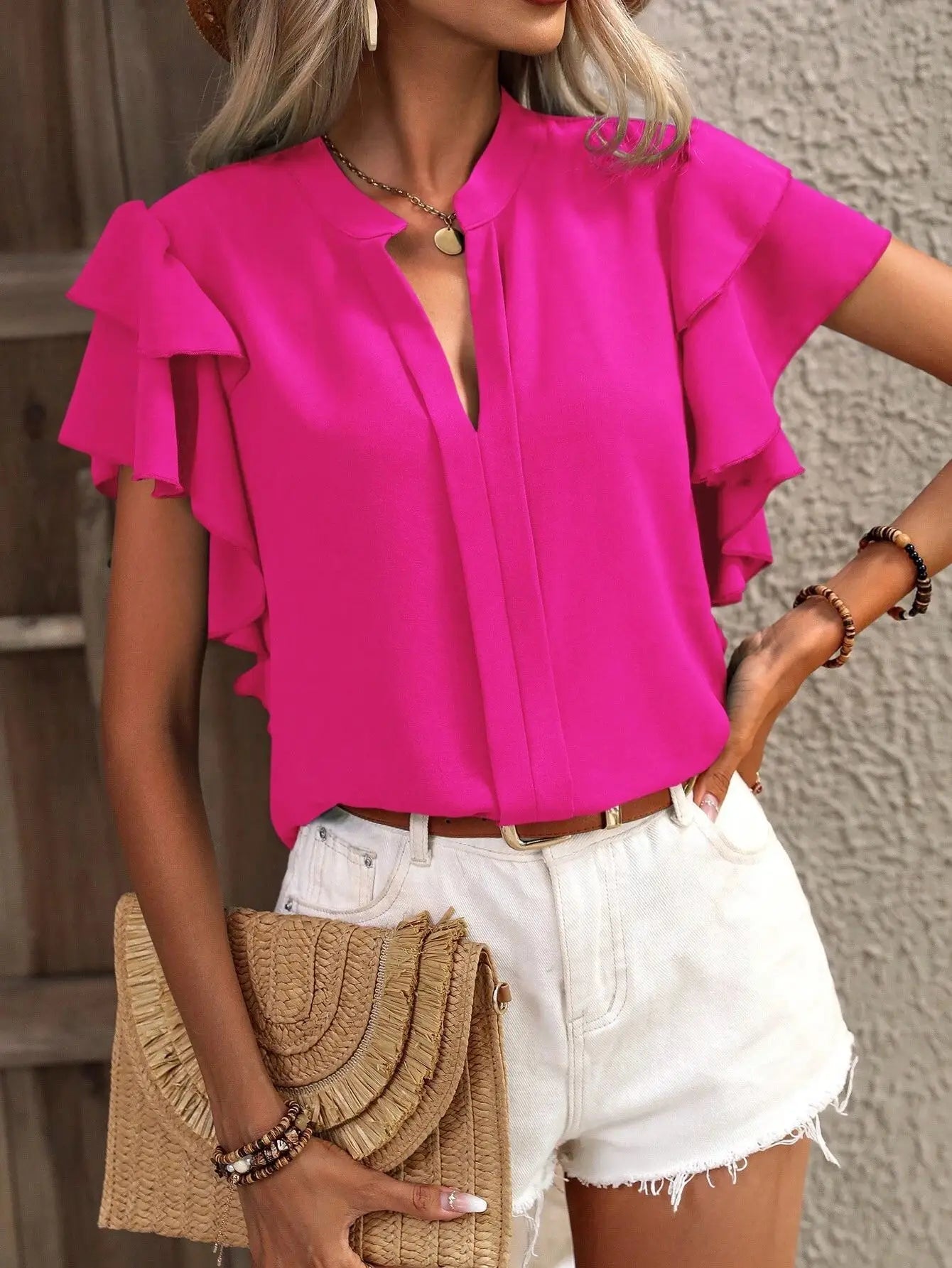 Aderyn | Schicke Bluse mit eleganten Rüschenärmeln