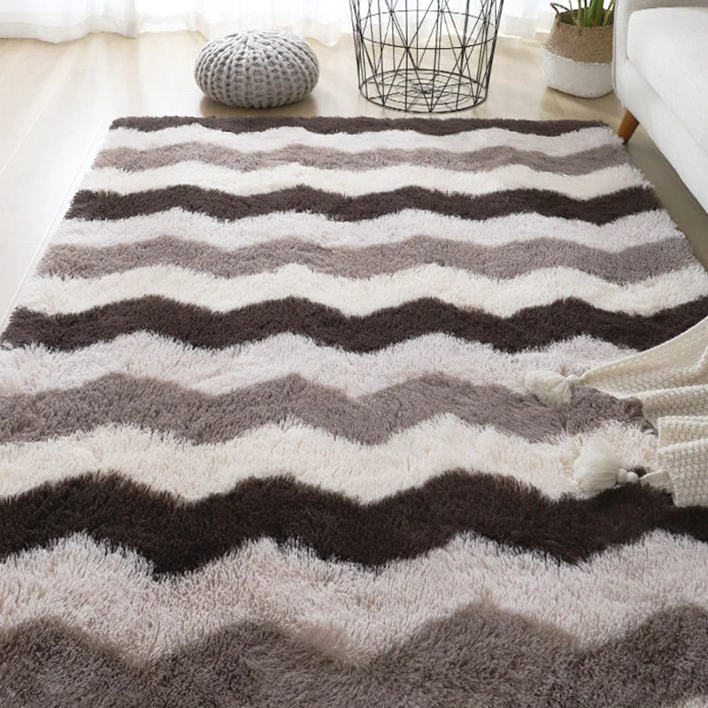 Sara Plüsch Nordic Lounge Teppich für Wohnzimmer & Schlafzimmer - Weich, Gemütlich und Modernes Wohndekor
