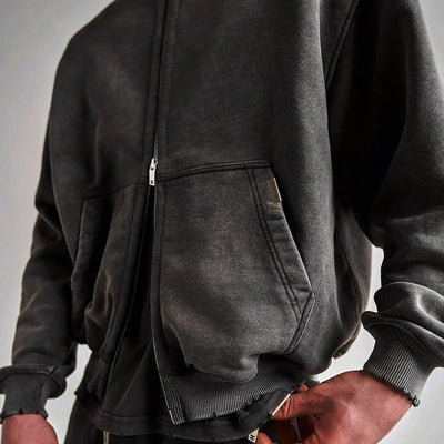 GEWASCHENER HOODIE MIT REISSVERSCHLUSS